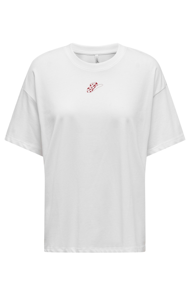 ONLVIVVI LIFE S/S LOVELY TOP JRS 15346761 Bright White/Wild like